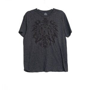 Rock & Republic Mens Graphic T-Shirt Charcoal Heather Short Sleeve